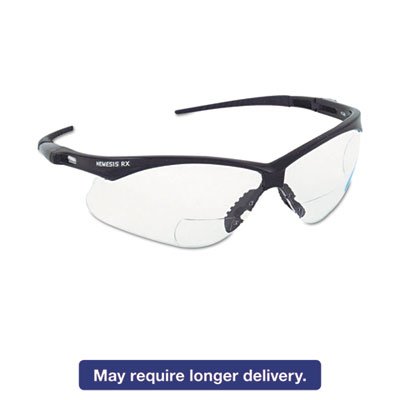 138-28621 V60 Nemesis Rx Reader Safety Glasses, Black Frame, Clear Lens JAK28621