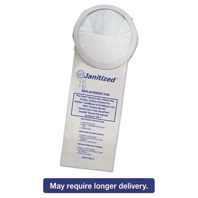 JANPTQV210 Vacuum Filter Bags Designed to Fit ProTeam 6 Qt. QuarterVac, 100/CS APCJANPTQV2