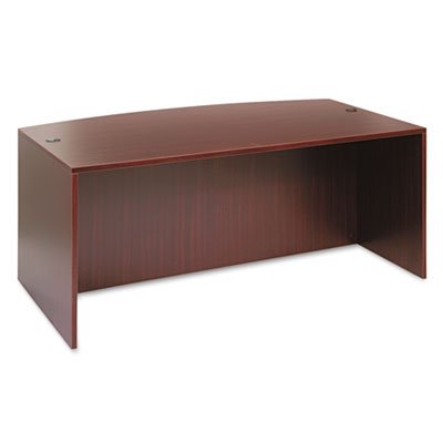 ALEVA227236MY Valencia Bow Front Desk Shell, 71w x 35 1/2d to 41 3/8d x 29 1/2h, Mahogany