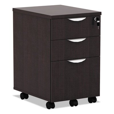 Valencia Mobile Box/Box/File Pedestal File, 15 7/8 x 20 1/2 x 28 3/8, Espresso ALEVA572816ES