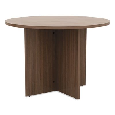 Valencia Round Conference Table w/Legs, 29 1/2h x 42 dia., Modern Walnut ALEVA7142WA