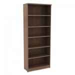 Valencia Series Bookcase, Six-Shelf, 31 3/4w x 14d x 80 3/8h, Modern Walnut ALEVA638232WA