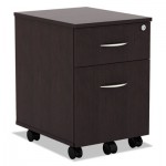 Valencia Series Mobile Box/File Pedestal, 14 3/4w x 19 1/8d x 22 7/8h, Espresso ALEVABFES