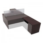 ALEVA354824MY Valencia Series Reversible Return/Bridge Shell, 47 1/4w x 23 5/8d, Mahogany ALEVA354824MY