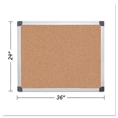 Value Cork Bulletin Board with Aluminum Frame, 24 x 36, Natural BVCCA031170