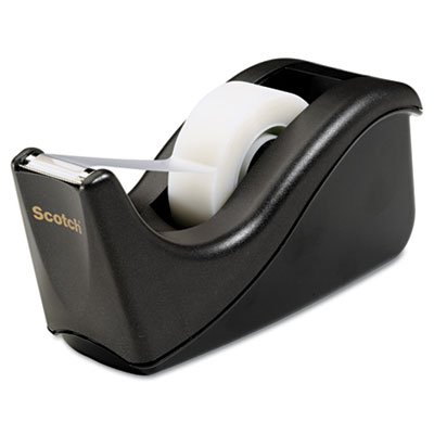 Scotch C60BK Value Desktop Tape Dispenser, 1" Core, Two-Tone Black MMMC60BK