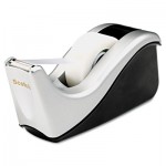 Scotch C60ST Value Desktop Tape Dispenser, Attached 1" Core, Black/Silver MMMC60ST