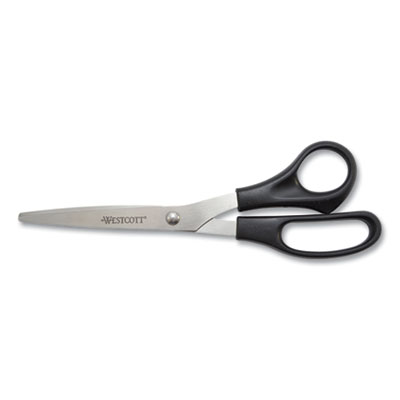 Westcott Value Line Stainless Steel Shears, 8" Long, 3.5" Cut Length, Black Straight Handle ACM13135