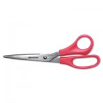 Westcott Value Line Stainless Steel Shears, 8" Long, 3.5" Cut Length, Red Straight Handle ACM40618