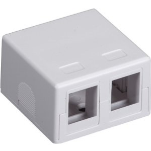 Black Box Value Line Surface-Mount Housing, 2-Port, White SMH-2