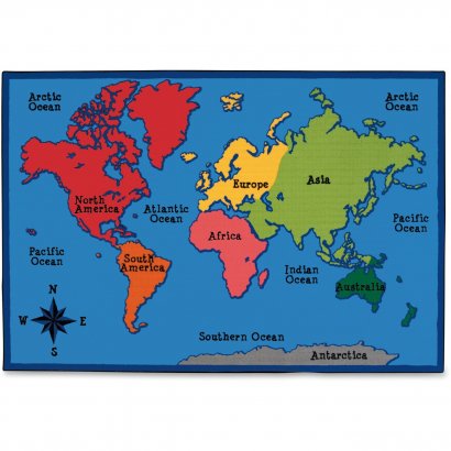 Carpets for Kids Value Line World Map Design Rug 9686