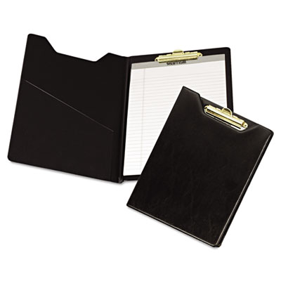 Samsill Value Padfolio, Heavyweight Sealed Vinyl, Brass Clip, Inside Front Pocket, Black SAM71410