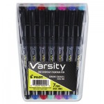 Pilot 72838 Varsity Fountain Pen Pack, Assorted Ink, 1mm, 7/Set PIL90029