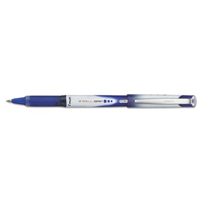 Pilot VBall Grip Liquid Ink Roller Ball Stick Pen, Blue Ink, .5mm, Dozen PIL35471