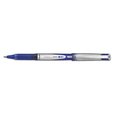 Pilot VBall Grip Liquid Ink Roller Ball Stick Pen, Blue Ink, .7mm, Dozen PIL35571