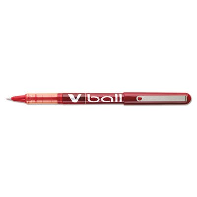 Pilot VBall Liquid Ink Roller Ball Stick Pen, Red Ink, .5mm, Dozen PIL35202