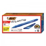 BIC VLGB11-BE Velocity Atlantis Bold Retractable Ballpoint Pen, 1.6mm, Blue Ink, Trans-Blue Barrel, Dozen BICVLGB11BE