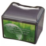 San Jamar SAN H4005TBK Venue Napkin Dispenser w/Advertising Inset, 6 1/2x6 1/8x6 8/9, Cap: 200, Black