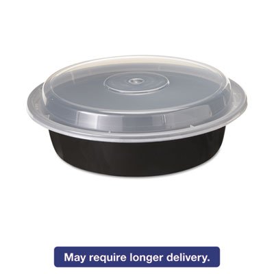 PAC NC723B VERSAtainers, 1-Comp, Black/Clear, 24oz, 7"dia, 150/Carton PCTNC723B