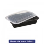 PAC NC888B VERSAtainers, Black/Clear, 38oz, 6w x 8 1/2d x 2h, 150/Carton PCTNC888B