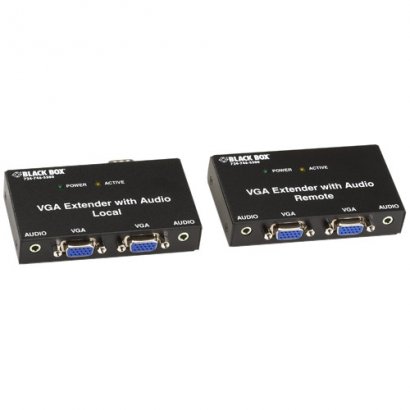 Black Box VGA Extender Kit with Audio, 2-Port Local, 2-Port Remote AC556A-R2