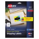 Avery Vibrant Inkjet Color-Print Labels w/ Sure Feed, 3 1/3 x 4, Matte White, 120/PK AVE8254