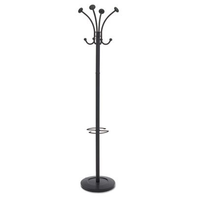 Alba Viena Coat Stand, Eight Knobs, Steel, 16w x 16d x 70-1/2h, Black ABAPMVIENAN