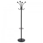 Alba Viena Coat Stand, Eight Knobs, Steel, 16w x 16d x 70-1/2h, Black ABAPMVIENAN