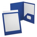 Oxford ViewFolio Polypropylene Portfolio, 50-Sheet Capacity, Blue/Clear OXF57441