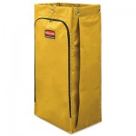Rubbermaid Commercial Vinyl Cleaning Cart Bag, 34 gal, 17.5" x 33", Yellow RCP1966881