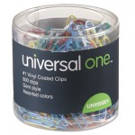 UNV95001 Vinyl-Coated Wire Paper Clips, No. 1, Assorted Colors, 500/Pack UNV95001