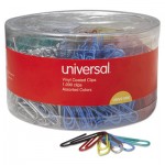 33201201 Vinyl-Coated Wire Paper Clips, No. 1, Assorted Colors, 1000/Pack UNV21000