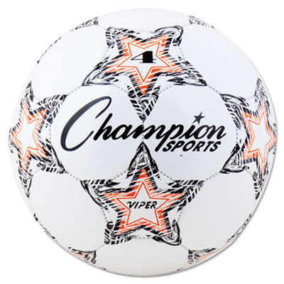 Champion Sports VIPER Soccer Ball, Size 4, 8"- 8 1/4" dia., White CSIVIPER4