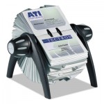 Durable VISIFIX Rotary Business Card File Holds 400 4 1/8 x 2 7/8 Cards, Black/Silver DBL241701