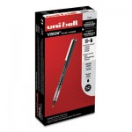 Uni-Ball VISION Roller Ball Pen, Bold 1 mm, Black Ink, Black Barrel, Dozen UBC70128