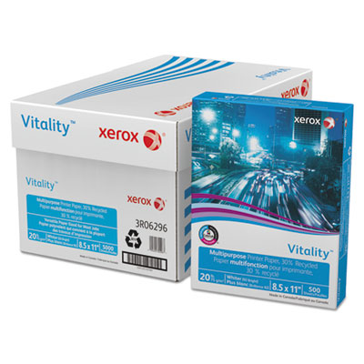 Xerox Vitality 30% Recycled Multipurpose Printer Paper, 8 1/2 x 11, White, 500 Sheets XER3R06296