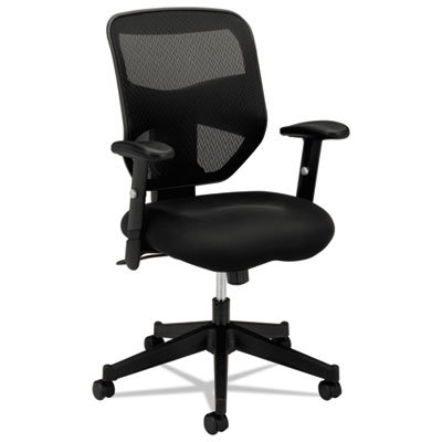 Basyx VL531 Series High-Back Work Chair, Mesh Back, Padded Mesh Seat, Black BSXVL531MM10