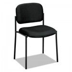 Basyx VL606 Series Stacking Armless Guest Chair, Black Fabric BSXVL606VA10