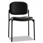 HON HVL606.SB11 VL606 Series Stacking Armless Guest Chair, Black Leather BSXVL606SB11