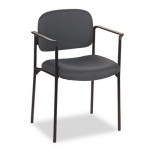 Basyx VL616 Series Stacking Guest Chair with Arms, Charcoal Fabric BSXVL616VA19