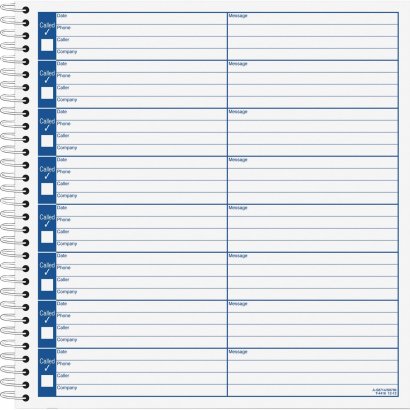 Adams Voice Mail Log Book S8714