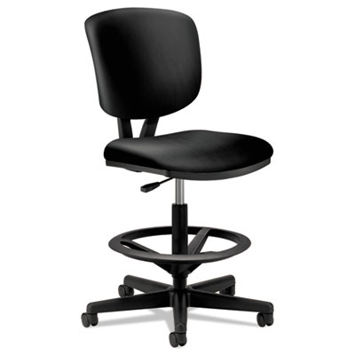 HON H5705.SB11.T Volt Series Adjustable Task Stool, Black Leather HON5705SB11T