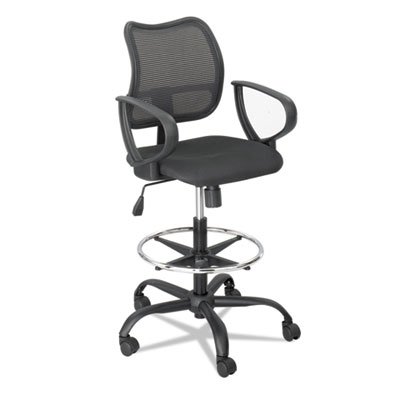 Safco Vue Series Mesh Extended Height Chair, Acrylic Fabric Seat, Black SAF3395BL