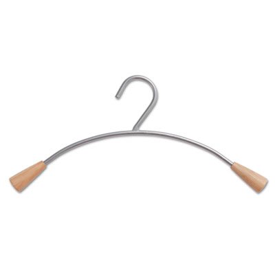 Alba Wall Costumer Hangers, 6/Set, Metal/Wood, Gray/Mahogany ABAPMCIN6