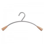 Alba Wall Costumer Hangers, 6/Set, Metal/Wood, Gray/Mahogany ABAPMCIN6