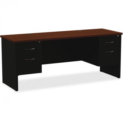 Walnut Laminate Comm. Steel Double-pedestal Credenza 79157