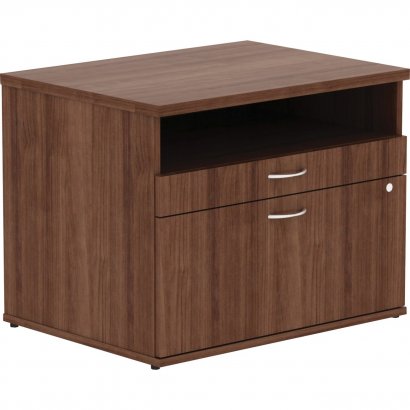 Lorell Walnut Open Shelf File Cabinet Credenza 16231