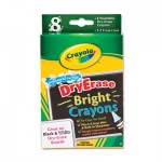 Crayola 985202 Washable Dry Erase Crayons w/E-Z Erase Cloth, Assorted Bright Colors, 8/Pack CYO985202