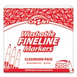Cra-Z-Art Washable Fineline Markers, Fine Bullet Tip, 8 Assorted Colors, 200/Set CZA740071
