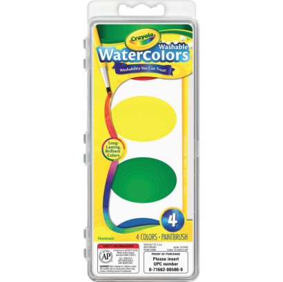 Crayola Washable Nontoxic 4 Watercolor Set 53-0500